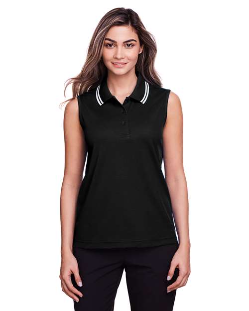 Devon & Jones Women's CrownLux Performance® Plaited Tipped Sleeveless Polo