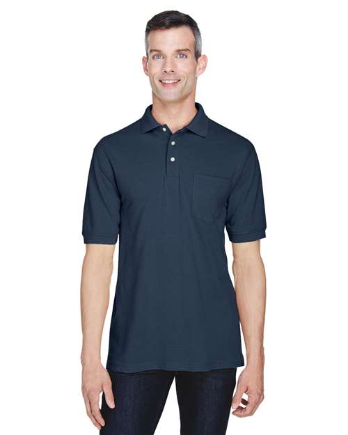 Harriton Men's Easy Blend™ Polo with Pocket