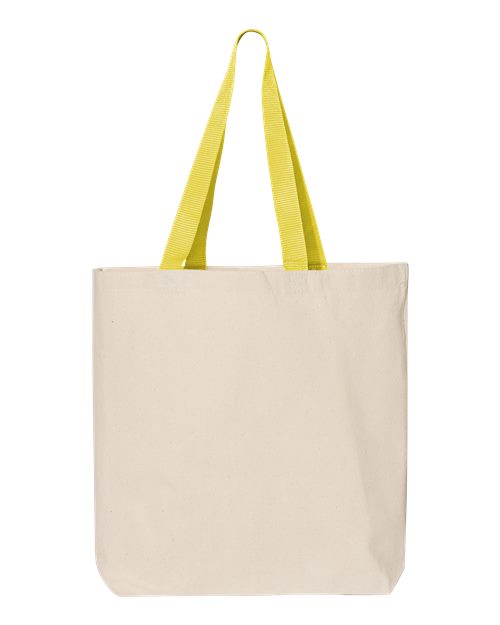 Q-Tees 11L Canvas Tote with Contrast-Color Handles