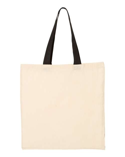 Q-Tees Economical Tote with Contrast-Color Handles