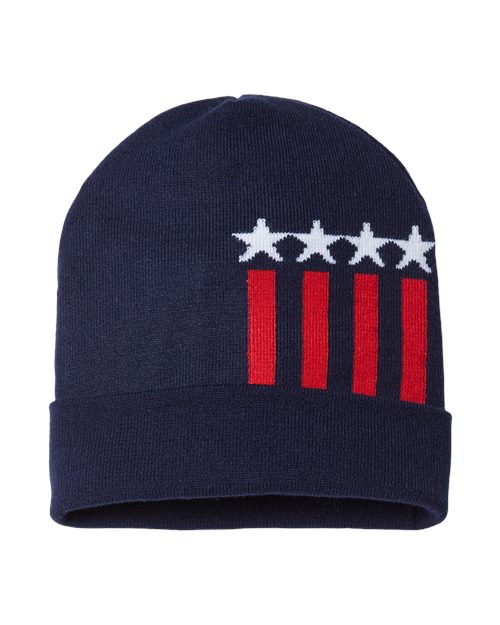 CAP AMERICA USA-Made Patriotic Cuffed Beanie