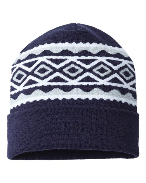 CAP AMERICA USA- Made Diamond Cuffed Beanie