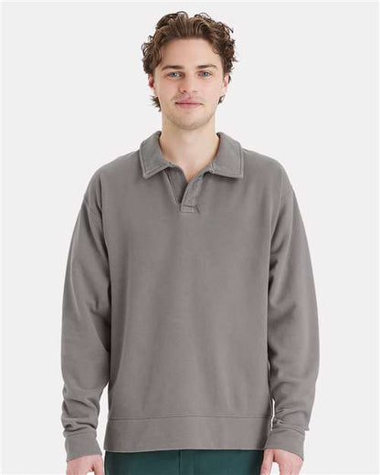 ComfortWash by Hanes Unisex Garment-Dyed Polo Collar Sweatshirt