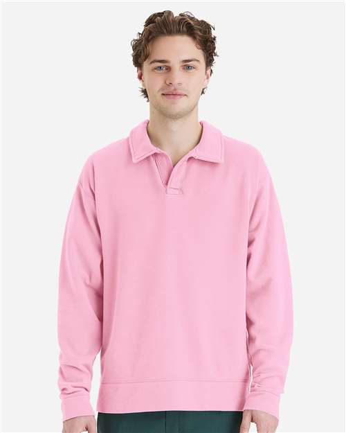 ComfortWash by Hanes Unisex Garment-Dyed Polo Collar Sweatshirt