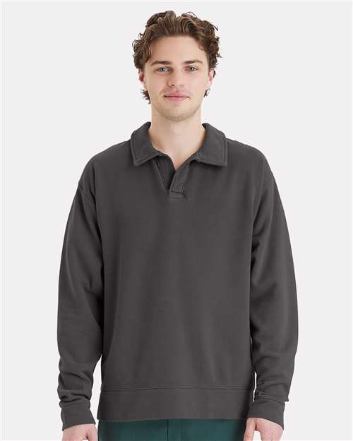 ComfortWash by Hanes Unisex Garment-Dyed Polo Collar Sweatshirt