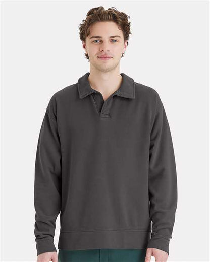 ComfortWash by Hanes Unisex Garment-Dyed Polo Collar Sweatshirt
