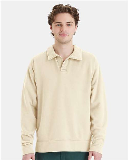 ComfortWash by Hanes Unisex Garment-Dyed Polo Collar Sweatshirt