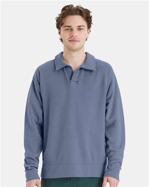 ComfortWash by Hanes Unisex Garment-Dyed Polo Collar Sweatshirt