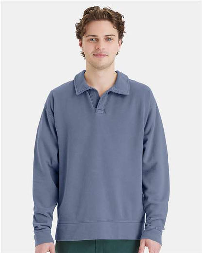 ComfortWash by Hanes Unisex Garment-Dyed Polo Collar Sweatshirt