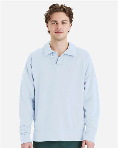 ComfortWash by Hanes Unisex Garment-Dyed Polo Collar Sweatshirt