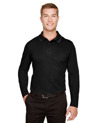 Devon & Jones Men's CrownLux Performance® Plaited Long Sleeve Polo