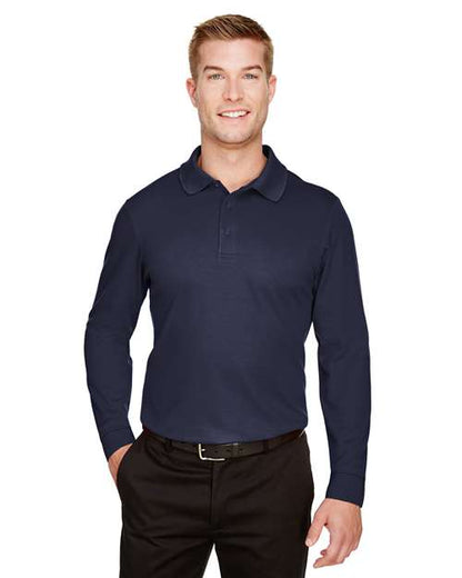 Devon & Jones Men's CrownLux Performance® Plaited Long Sleeve Polo
