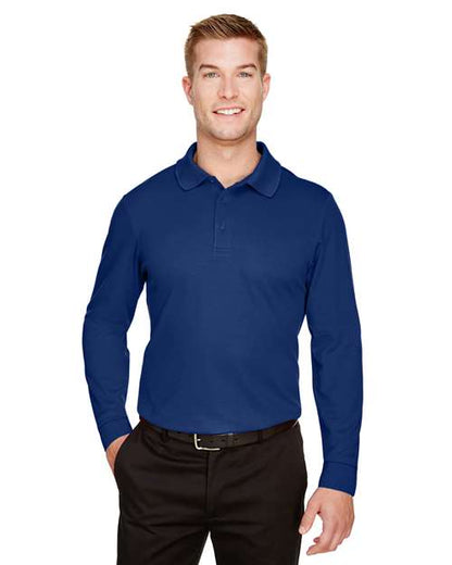 Devon & Jones Men's CrownLux Performance® Plaited Long Sleeve Polo