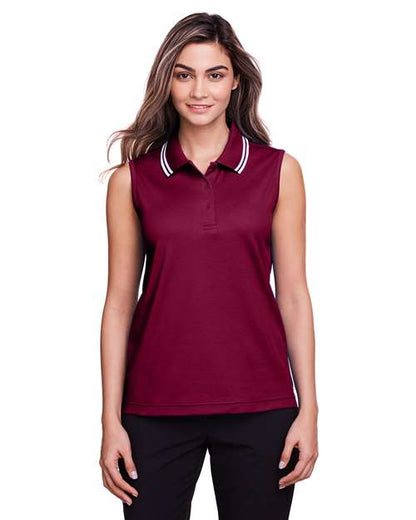 Devon & Jones Women's CrownLux Performance® Plaited Tipped Sleeveless Polo