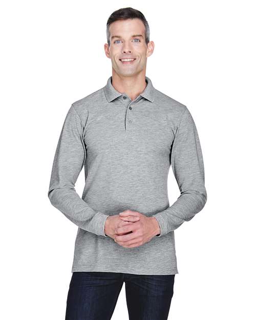 Harriton Men's Easy Blend™ Long Sleeve Polo