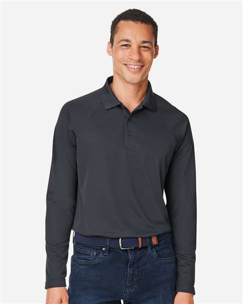 Harriton Men's Charge Snag and Soil Protect Long Sleeve Polo