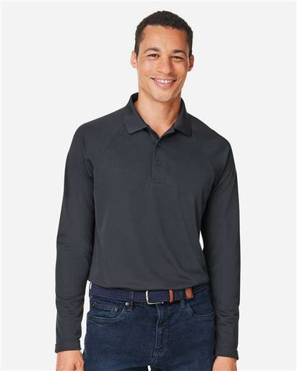 Harriton Men's Charge Snag and Soil Protect Long Sleeve Polo