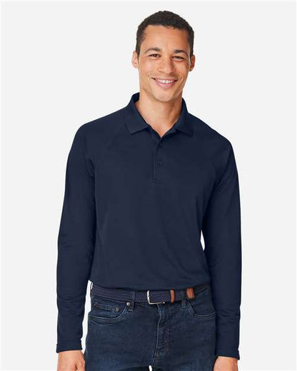 Harriton Men's Charge Snag and Soil Protect Long Sleeve Polo