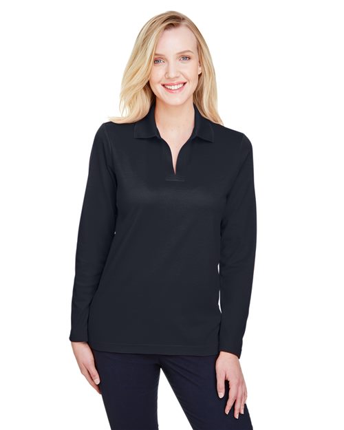Devon & Jones Women's CrownLux Performance® Plaited Long Sleeve Polo