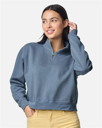 Comfort Colors Women's Garment-Dyed Mid-Length Quarter-Zip Sweatshirt
