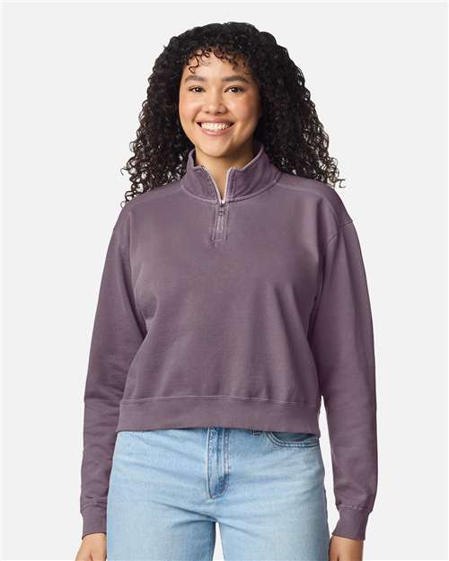 Comfort Colors Women's Garment-Dyed Mid-Length Quarter-Zip Sweatshirt