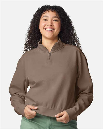 Comfort Colors Women's Garment-Dyed Mid-Length Quarter-Zip Sweatshirt
