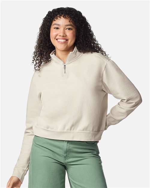 Comfort Colors Women's Garment-Dyed Mid-Length Quarter-Zip Sweatshirt