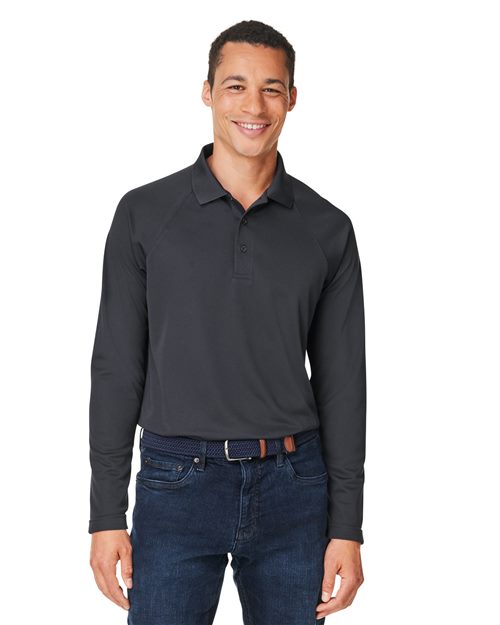 Harriton Men's Charge Snag and Soil Protect Long Sleeve Polo