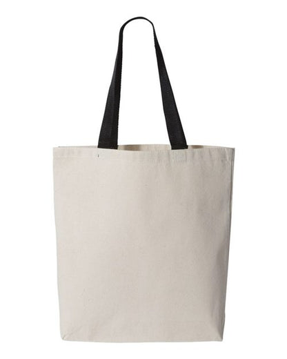 Q-Tees 11L Canvas Tote with Contrast-Color Handles