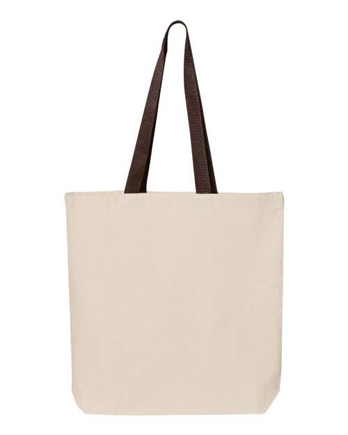 Q-Tees 11L Canvas Tote with Contrast-Color Handles