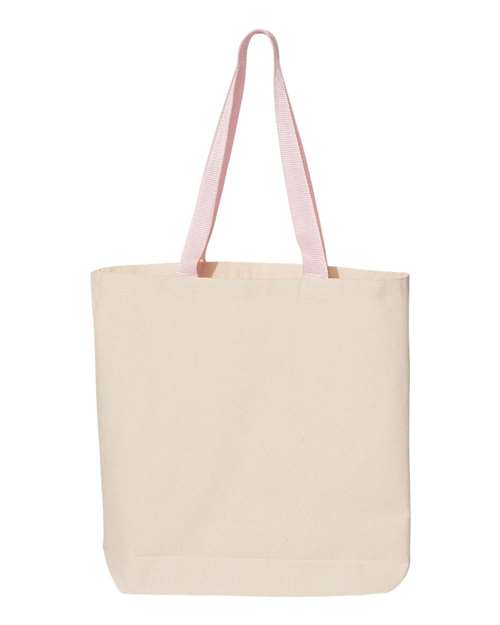 Q-Tees 11L Canvas Tote with Contrast-Color Handles