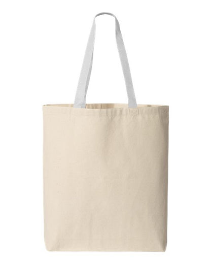 Q-Tees 11L Canvas Tote with Contrast-Color Handles