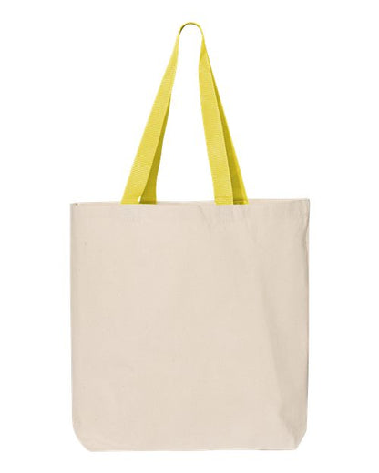 Q-Tees 11L Canvas Tote with Contrast-Color Handles