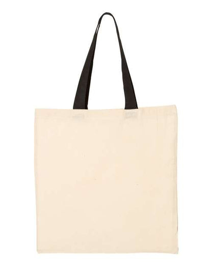 Q-Tees Economical Tote with Contrast-Color Handles