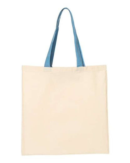 Q-Tees Economical Tote with Contrast-Color Handles