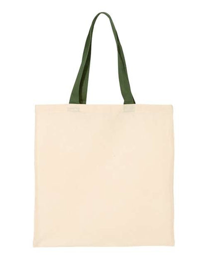 Q-Tees Economical Tote with Contrast-Color Handles
