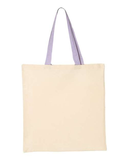 Q-Tees Economical Tote with Contrast-Color Handles