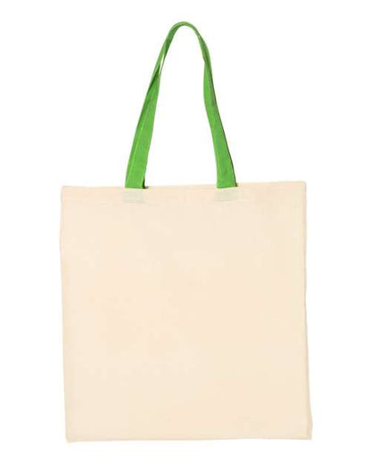 Q-Tees Economical Tote with Contrast-Color Handles