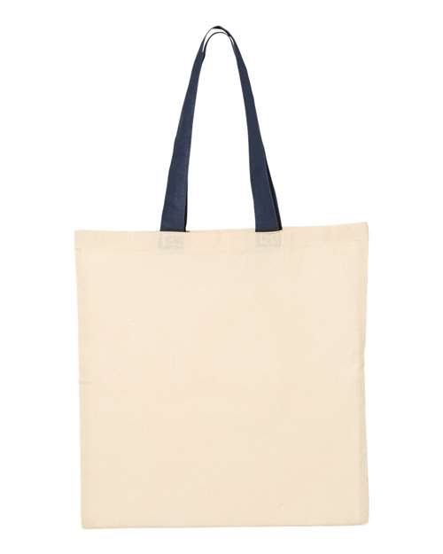 Q-Tees Economical Tote with Contrast-Color Handles