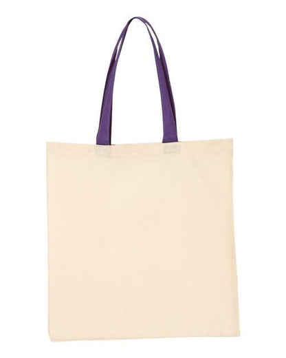 Q-Tees Economical Tote with Contrast-Color Handles