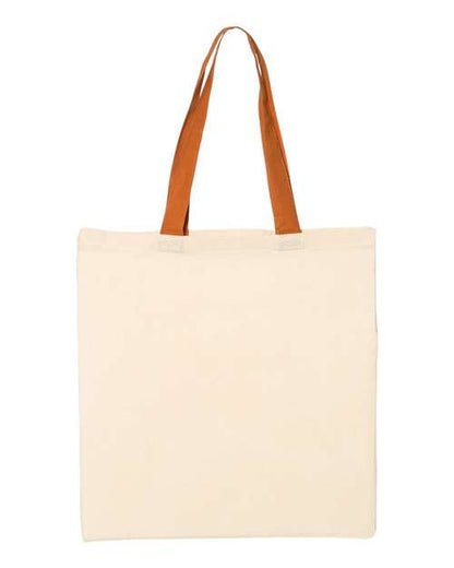Q-Tees Economical Tote with Contrast-Color Handles