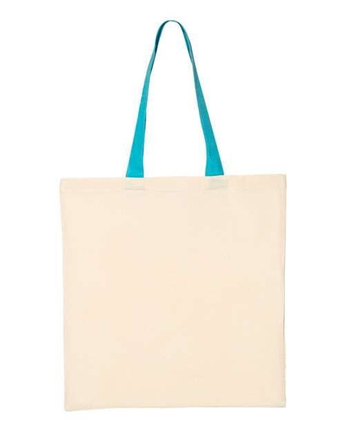 Q-Tees Economical Tote with Contrast-Color Handles