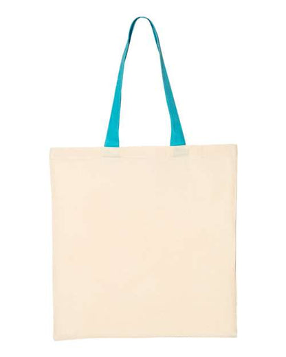 Q-Tees Economical Tote with Contrast-Color Handles