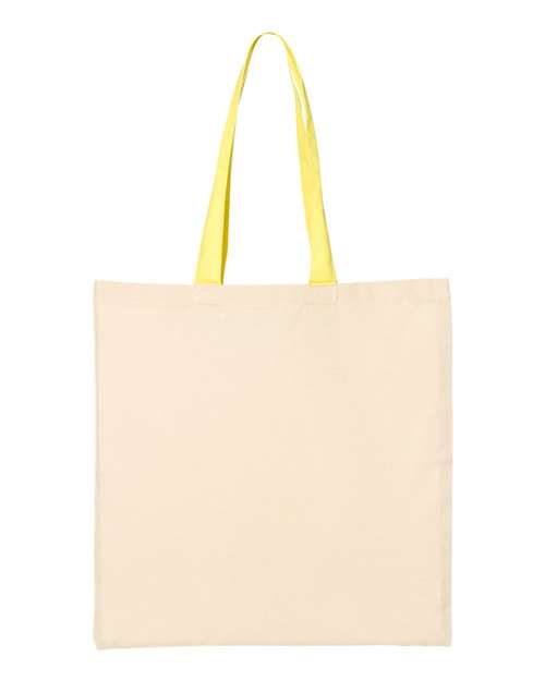 Q-Tees Economical Tote with Contrast-Color Handles