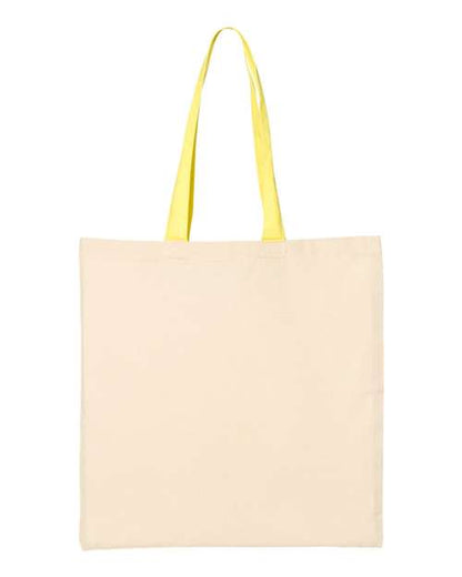 Q-Tees Economical Tote with Contrast-Color Handles